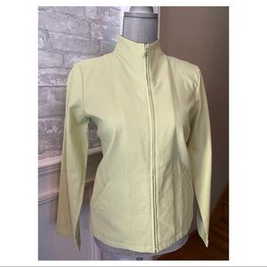 EILEEN FISHER CHARTREUSE ZIPPERED MEDIUM JACKET